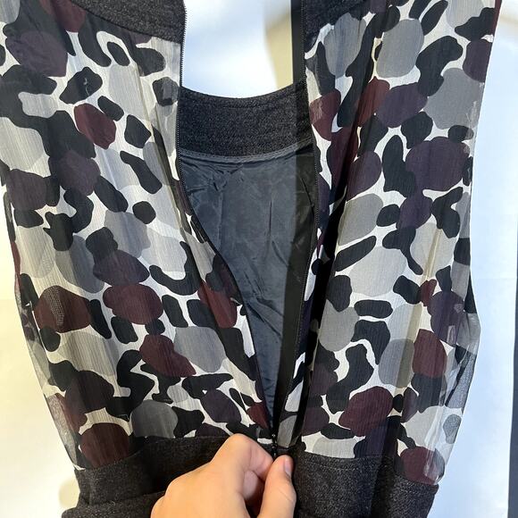 BURBERRY LONDON Sleeveless Printed Wool Angora Midi Dress in Gray Size 6 - Picture 3 of 7